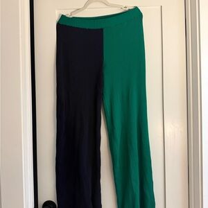STAUD Green and Black Wide Leg Pants
